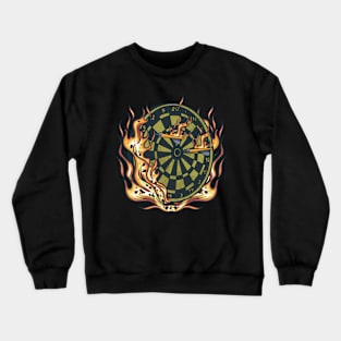 Dartboard In Flames Darts Crewneck Sweatshirt